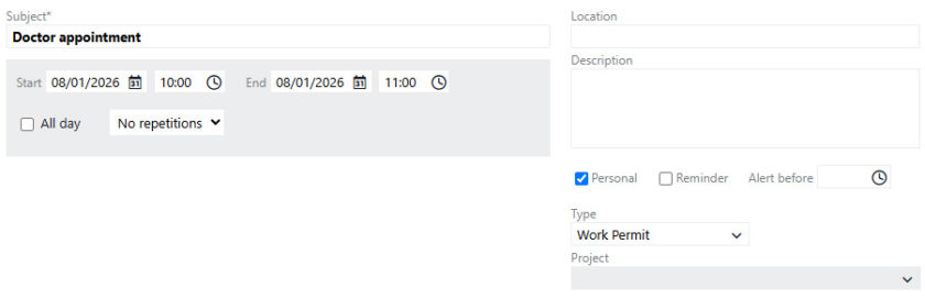 setting committments in Twproject Agenda